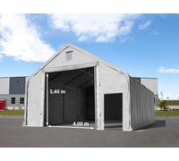 TOOLPORT Everest 8x12 m hangar, porte 4x3,4 m, PRIMEtex 2300, gris, avec statique (type de sol : béton) - (48854)