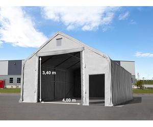 TOOLPORT Everest 8x12 m hangar, porte 4x3,4 m, PRIMEtex 2300, gris, avec statique (type de sol : béton) - (48854)