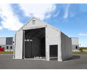 TOOLPORT Everest 8x12 m hangar, porte 4x4,4 m, PRIMEtex 2300, gris, avec statique (type de sol : béton) - (48855)