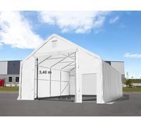 TOOLPORT Everest 8x20 m hangar, porte 4x3,4 m, PRIMEtex 2300, blanc, avec statique (type de sol : béton) - (48859)