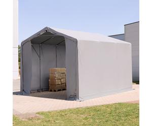 TOOLPORT Outlander 3x6 m hangar, PVC 850, H. 3 m avec portes à fermeture éclair, gris, avec statique (type de sol : béton) - (94077)