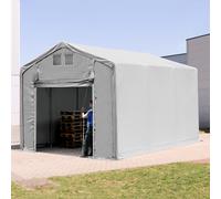 TOOLPORT Outlander 4x6 m hangar, PRIMEtex 2300, H. 3m avec porte actionnée par traction, gris, avec statique (type de sol : terre) - (93955)