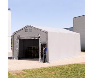 TOOLPORT Outlander 5x8 m hangar, PRIMEtex 2300, H. 3m avec porte actionnée par traction, gris, avec statique (type de sol : terre) - (93959)