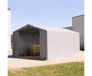 TOOLPORT Outlander 5x8 m hangar, PVC 850, H. 3 m avec portes à fermeture éclair, gris, sans statique - (79878)
