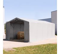 TOOLPORT Outlander 6x10 m hangar, PRIMEtex 2300, H. 3 m avec portes à fermeture éclair, gris, sans statique - (79992)