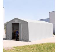 TOOLPORT Outlander 6x10 m hangar, PVC 850, H. 3 m avec porte coulissante, gris, avec statique (type de sol : terre) - (93880)