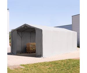 TOOLPORT Outlander 6x10 m hangar, PVC 850, H. 3 m avec portes à fermeture éclair, gris, avec statique (type de sol : béton) - (94112)