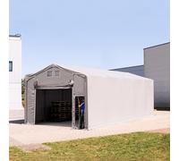TOOLPORT Outlander 6x10 m hangar, PVC 850, H. 3m avec porte actionnée par traction, gris, avec statique (type de sol : béton) - (94113)