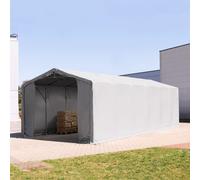 TOOLPORT Outlander 6x12 m hangar, PVC 850, H. 3 m avec portes à fermeture éclair, gris, sans statique - (79911)