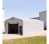 TOOLPORT Outlander 6x12 m hangar, PVC 850, H. 3m avec porte actionnée par traction, gris, sans statique - (79912)