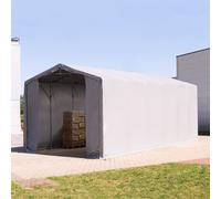 TOOLPORT Outlander 6x12 m hangar, PVC 850, H. 4 m avec portes à fermeture éclair, gris, avec statique (type de sol : béton) - (94131)