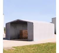 TOOLPORT Outlander 8x10 m hangar, PVC 850, H. 3,6 m avec portes à fermeture éclair, gris, avec statique (type de sol : terre) - (93915)