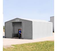 TOOLPORT Outlander 8x10 m hangar, PVC 850, H. 4 m avec porte coulissante, gris, sans statique - (79964)