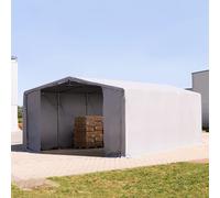 TOOLPORT Outlander 8x10 m hangar, PVC 850, H. 4 m avec portes à fermeture éclair, gris, avec statique (type de sol : béton) - (94173)