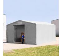 TOOLPORT Outlander 8x8 m hangar, PRIMEtex 2300, H. 4 m avec porte coulissante, gris, avec statique (type de sol : béton) - (94229)