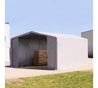 TOOLPORT Outlander 8x8 m hangar, PRIMEtex 2300, H. 4 m avec portes à fermeture éclair, gris, sans statique - (80016)