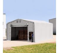 TOOLPORT Outlander 8x8 m hangar, PRIMEtex 2300, H. 4m avec porte actionnée par traction, gris, avec statique (type de sol : béton) - (94228)
