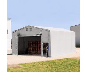 TOOLPORT Outlander 8x8 m hangar, PRIMEtex 2300, H. 4m avec porte actionnée par traction, gris, sans statique - (80017)