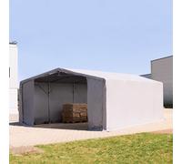 TOOLPORT Outlander 8x8 m hangar, PVC 850, H. 3 m avec portes à fermeture éclair, gris, sans statique - (79926)