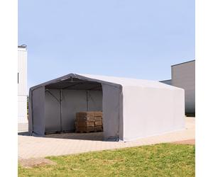 TOOLPORT Outlander 8x8 m hangar, PVC 850, H. 3 m avec portes à fermeture éclair, gris, sans statique - (79926)