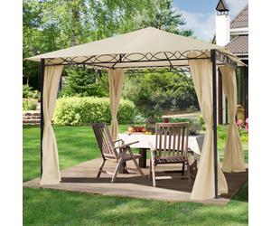 TOOLPORT Paradise 3x3 m Tonnelle de jardin, acier, toit souple, champagne - (300109)