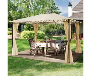 TOOLPORT Paradise 3x4 m Tonnelle de jardin, acier, toit souple, champagne - (300110)