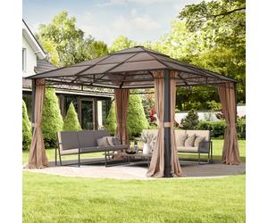 TOOLPORT Paradise 4x4 m, Tonnelle de jardin, Paradise Deluxe, taupe - (300189)