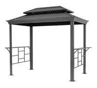 Abri Barbecue TOOLPORT 2,8 x 1,8 m avec Toit en Acier étanche résistant aux UV, avec 2 Supports latéraux Pratiques, Couleur Anthracite