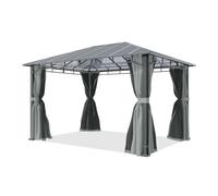 TOOLPORT Pavillon de Jardin 3x4 m Cadre alu, Toit Polycarbonate 8 mm, Gris