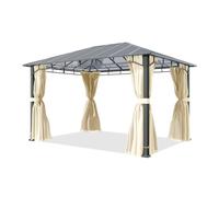 TOOLPORT Pavillon de Jardin 3x4 m Cadre alu, Toit Polycarbonate 8mm, Beige
