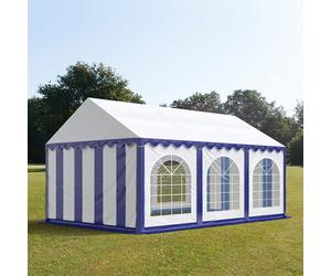 TOOLPORT PRO 4x6 m tente de réception, PVC 750, H. 2 m, bleu-blanc - (7216)