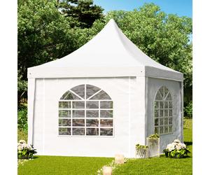 TOOLPORT PRO Tente pagode 3x3 m, bâche PVC, blanc - (1062)