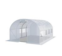 TOOLPORT Serre de Jardin Serre Tunnel Plastique Robuste 3x4m - Bâche PE 180g/m² Blanc Transparent