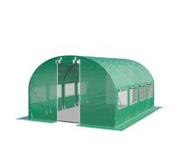 TOOLPORT Serre de Jardin Serre Tunnel Plastique Robuste 3x4m - Bâche PE 180g/m² Vert Transparent