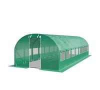TOOLPORT Serre de Jardin Serre Tunnel Plastique Robuste 3x8m - Bâche PE 180g/m² Vert Transparent