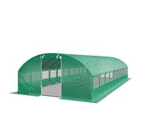 TOOLPORT Serre de Jardin Serre Tunnel Plastique Robuste 4x10m - Bâche PE 180g/m² Vert Transparent