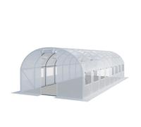 TOOLPORT 4x8m Serre tunnel, Bâche PE, blanc - (8945)
