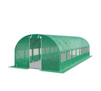 TOOLPORT Serre de Jardin Serre Tunnel Plastique Robuste 4x8m - Bâche PE 180g/m² Vert Transparent