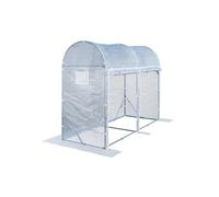 TOOLPORT Serre Tunnel pour tomates 1x3 m en PE 180 g/m² stabilisé UV avec Structure en Acier, Hauteur Debout 2 m, Serre de Jardin Blanche