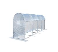 TOOLPORT Serre Tunnel pour tomates 1x6 m en PE 180 g/m² stabilisé UV avec Structure en Acier, Hauteur Debout 2 m, Serre de Jardin Blanche