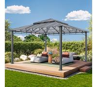 TOOLPORT Sunset 4x4 m Tonnelle de jardin, Aluminium, toit rigide - (300684)