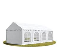 TOOLPORT Tente Barnum de Réception 4x8 m Bâches PVC 750 N Blanc Cadre de Sol Jardin