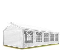 TOOLPORT Tente de réception 4x10 m pavillon Blanc bâche PE 350 N imperméable Tente de Jardin