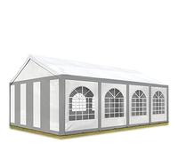 TOOLPORT Tente de réception 4x8 m Toile de Haute qualité PE 450 N Gris-Blanc Construction en Acier galvanisé avec raccordement par vissage