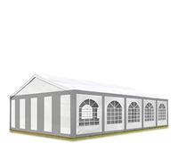 TOOLPORT Tente de réception 5x10 m Toile de Haute qualité PE 450 N Gris-Blanc Construction en Acier galvanisé avec raccordement par vissage