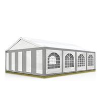 TOOLPORT Tente de réception 5x8 m Toile de Haute qualité PE 450 N Gris-Blanc Construction en Acier galvanisé avec raccordement par vissage