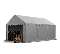 TOOLPORT Tente de Stockage 3x6 m bâches en PVC 750 N Gris imperméable avec Cadre de Sol