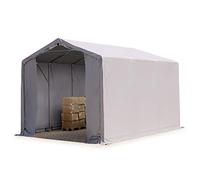 TOOLPORT Tente de Stockage 3x6m, Hangar Tente Industrielle, 3m Hauteur de côté, PVC 850 N imperméable en Gris
