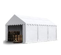 TOOLPORT Tente de Stockage 4x6 m Hangar, bâches en PVC 800 N imperméable abri de pâturage avec Cadre de Sol, Blanc