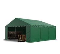 TOOLPORT Tente de Stockage 5x6 m bâches en PVC 750 N Vert foncé imperméable avec Cadre de Sol